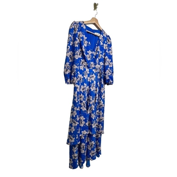 ELIZA J Faux Wrap Maxi Dress Blue 2 - Picture 7 of 11